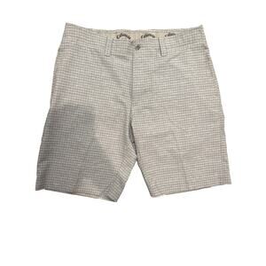 Callaway Men’s Size 34 Light Gray Grid Check Flat Front Performance Golf Shorts